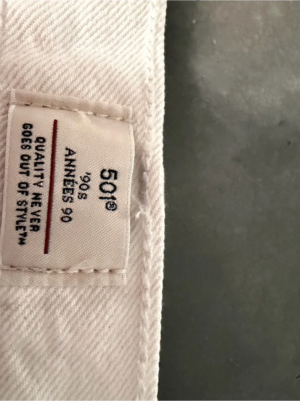Levi's Cream Straight Leg High-Rise Jeans - Picture 5 of 8